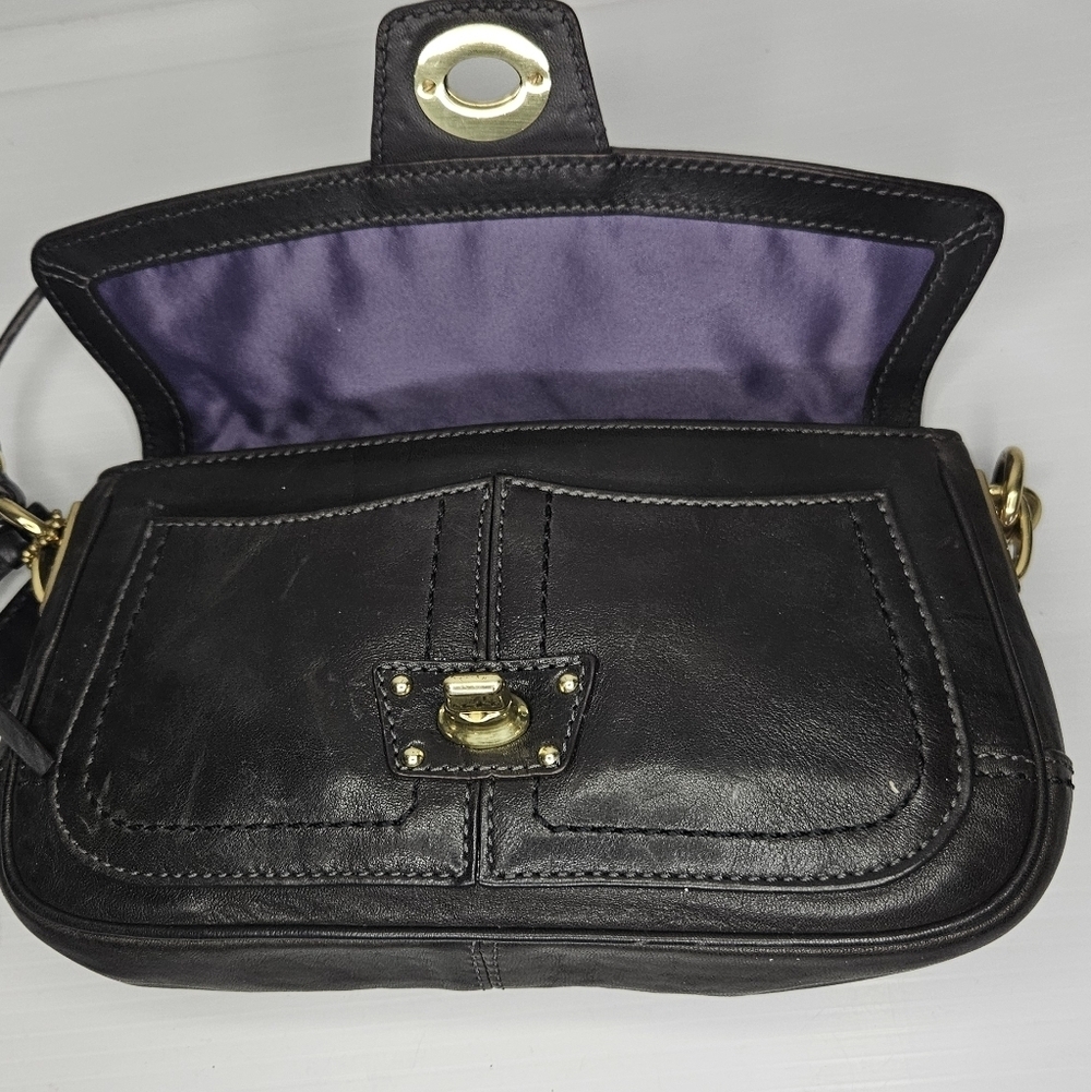 RARE Coach Hampton Vintage Y2K Turnlock Wristlet Clutch – Deep Chocolate Brown - Picture 10 of 15